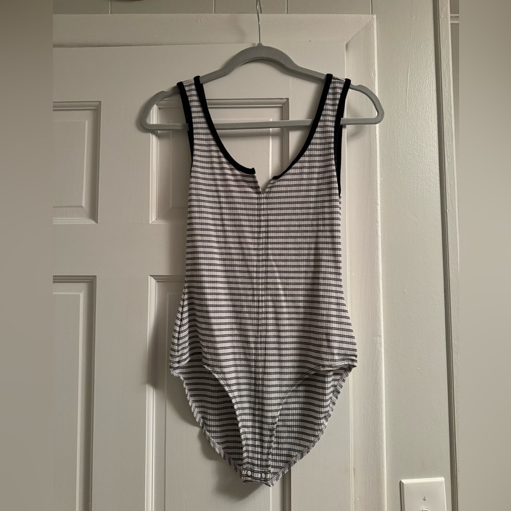 Xhilaration Black and White Striped Kids Bodysuit